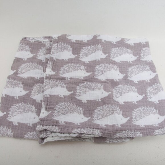 Milkbarn Other - MilkBarn Organic Cotton Burp Cloths Set of 2 – Gray Hedgehog Print – 21" square